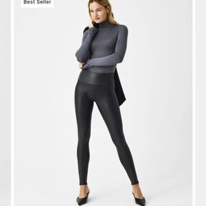 Spank faux leather leggings